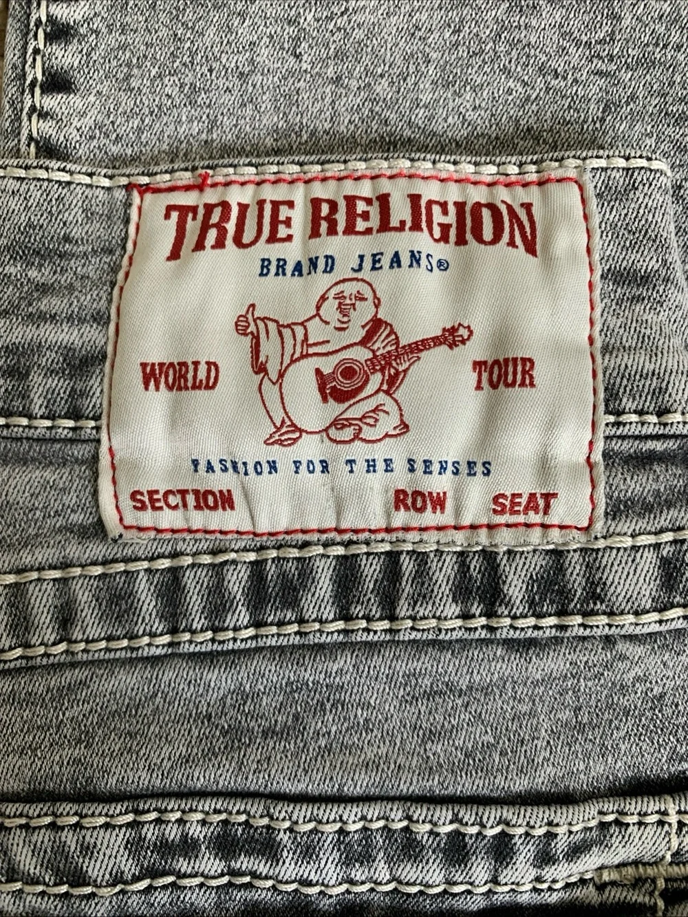 True Religion Ricky Big T flap straight size 33 gray jeans